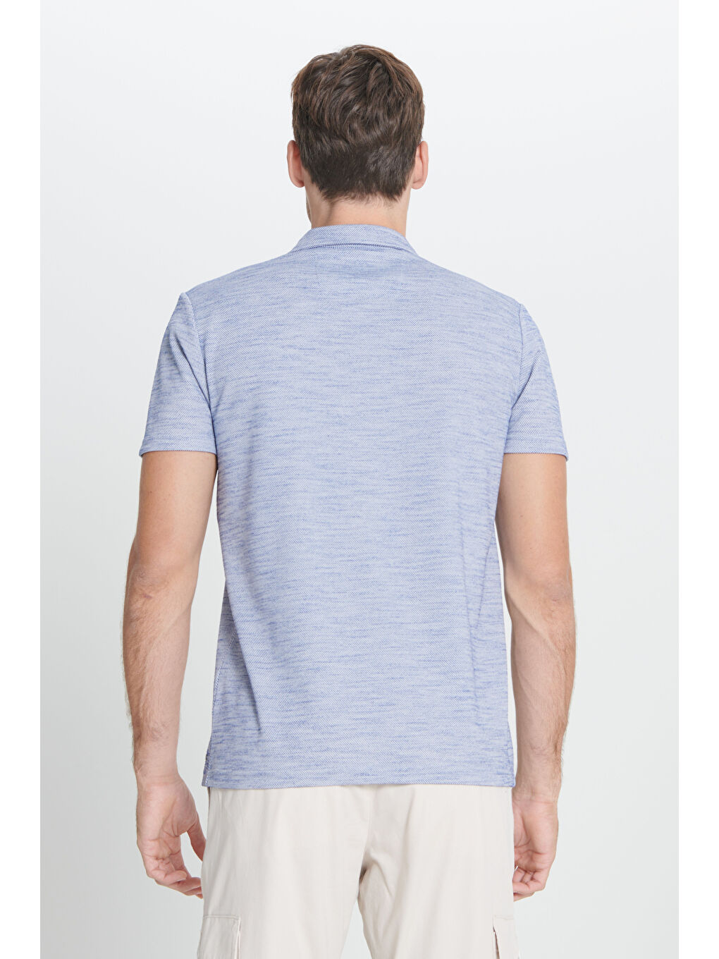 Erkek Lacivert Slim Fit Dar Kesim Polo Yaka Çizgili Tişört-5