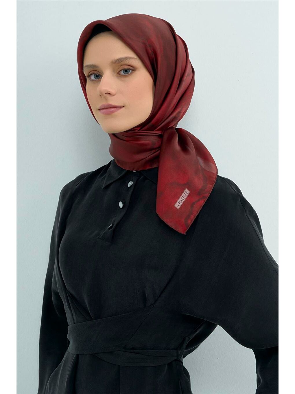 Bordo Saf İpek Sura Eşarp 9501D 50-2