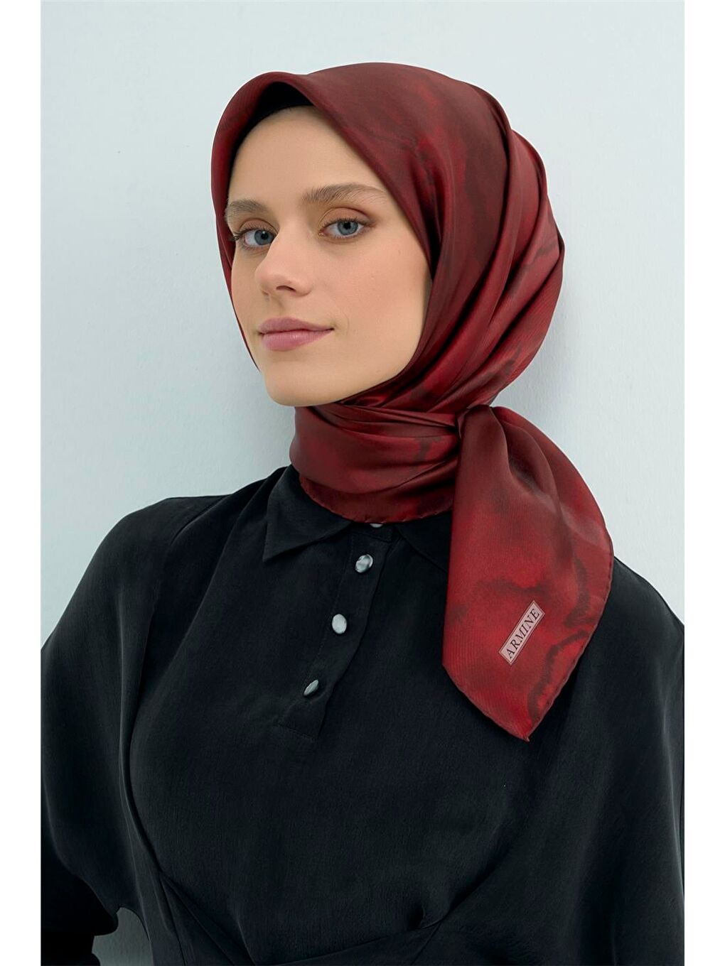 Bordo Saf İpek Sura Eşarp 9501D 50-4