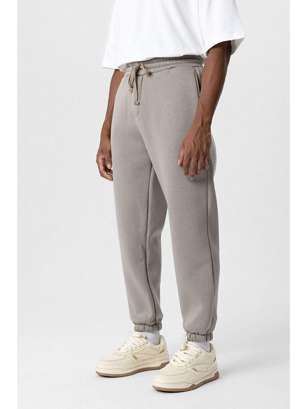 VAMOSCLO Bej Basic Oversize Erkek Jogger Eşofman Altı - 2