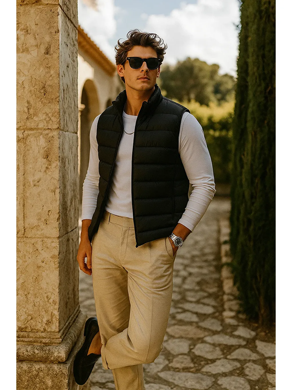 Erkek Kışlık Premium Trend Fermuarlı Siyah Şişme Yelek-3