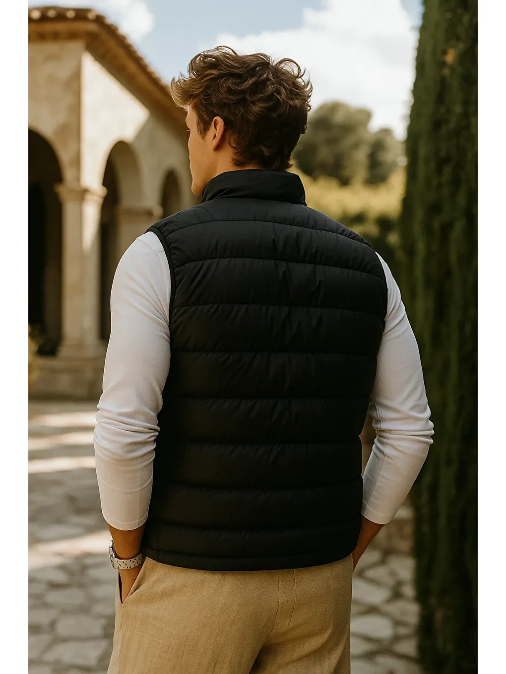 Erkek Kışlık Premium Trend Fermuarlı Siyah Şişme Yelek-4