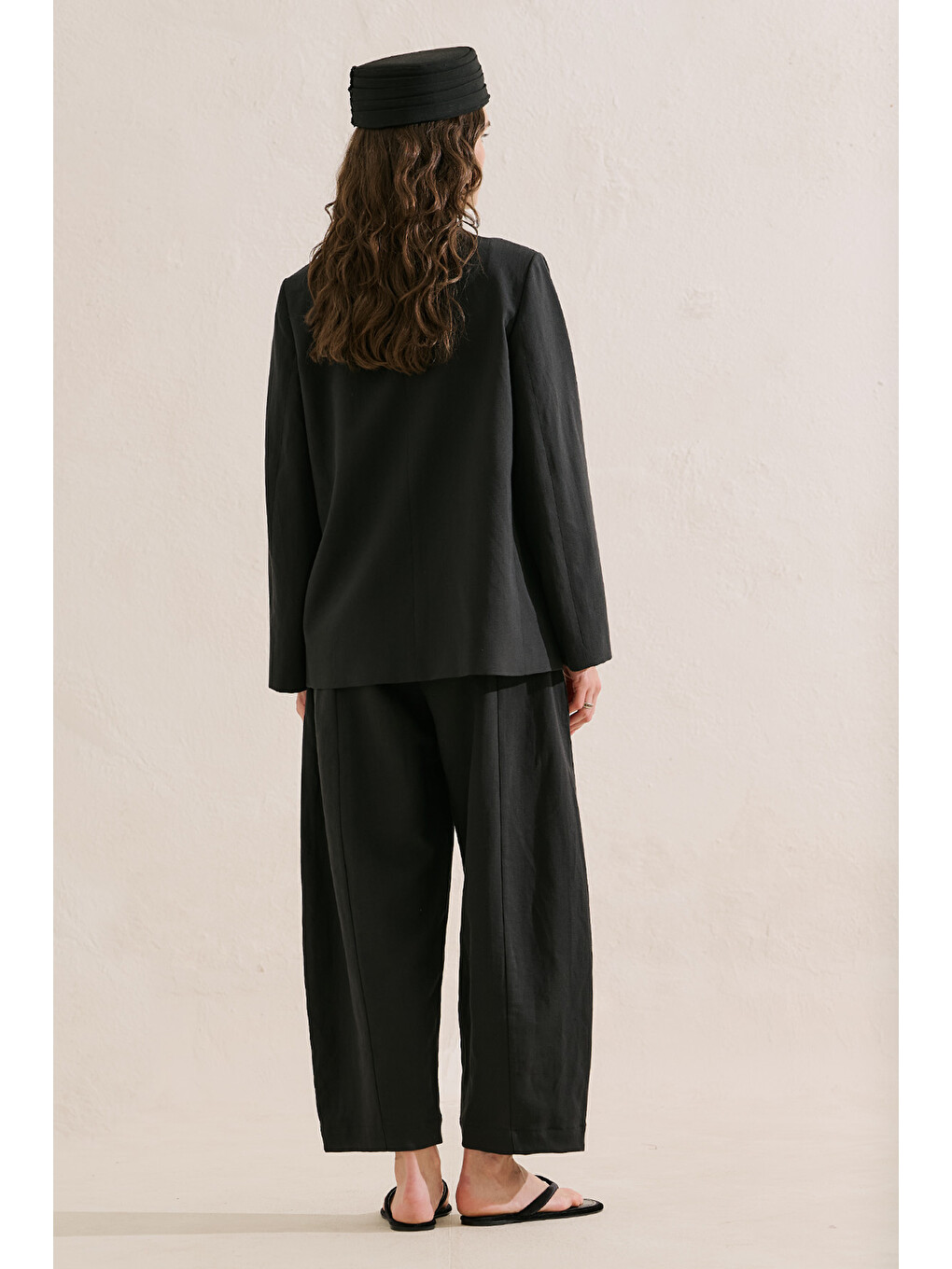 Düğüm Detaylı Kruvaze Blazer Ceket Siyah-6