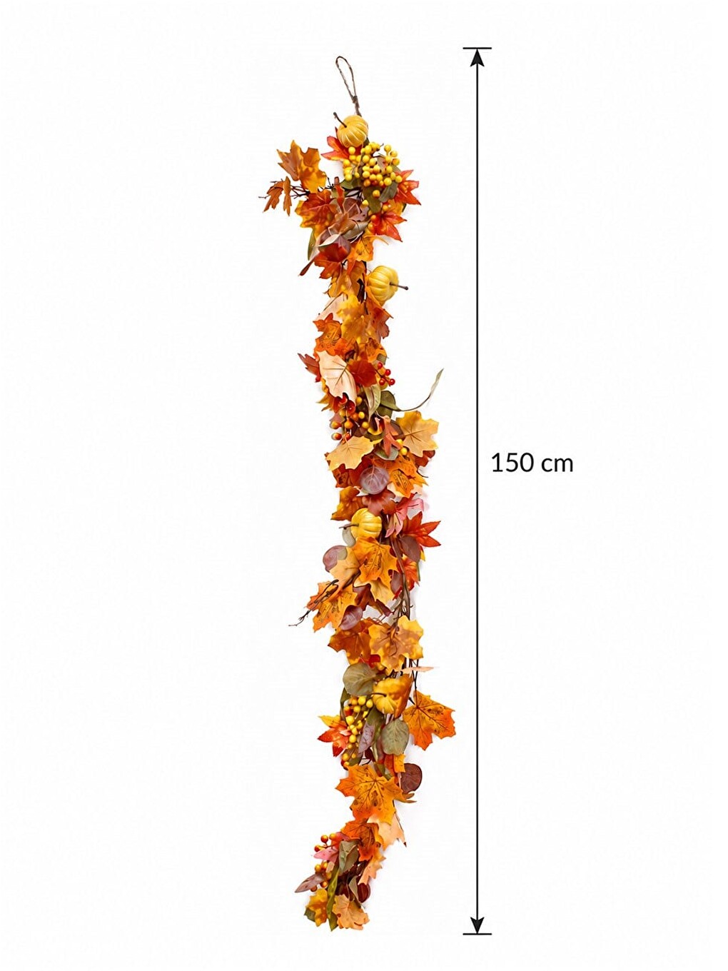 Turuncu Dekoratif Balkabaklı Garland 150 Cm-3