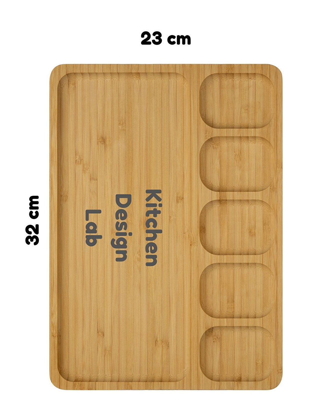 Bej Bambu Sunum Ve Kahvaltı Tabağı Büyük Boy 6 Bölmeli-1