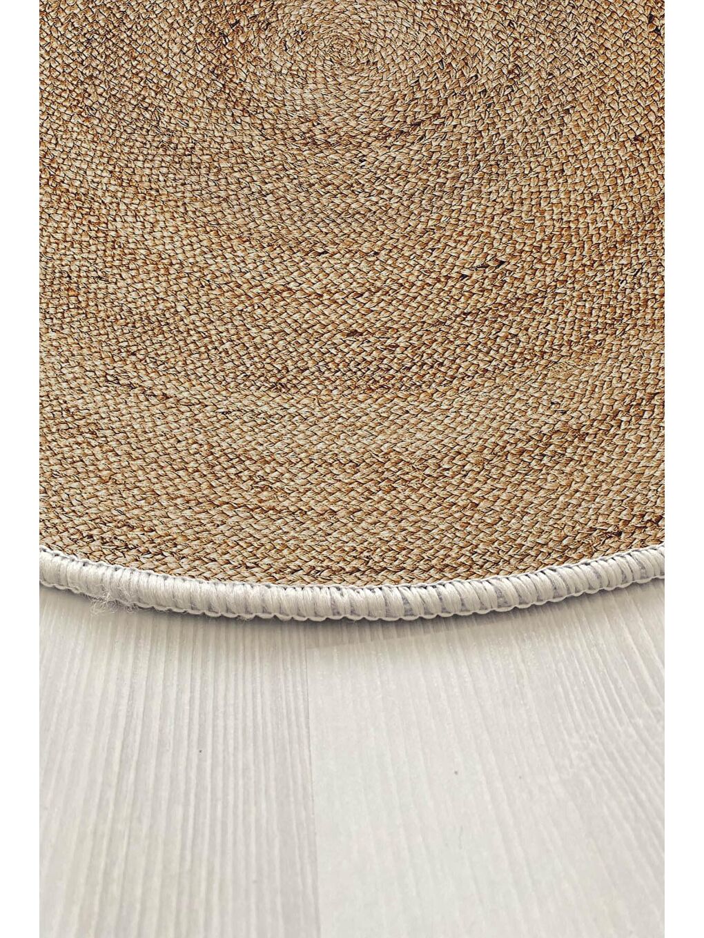 Bej Pamuk Taban, Yıkanabilir, Kaydırmaz Taban, Modern Halı  180 x 180 cm-2