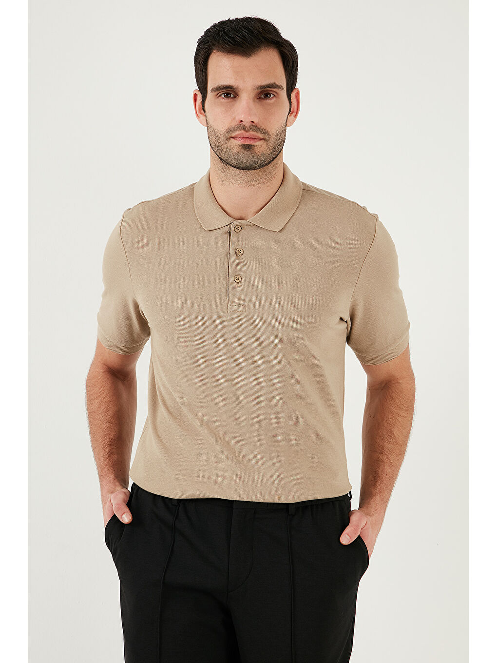 Gri Pamuklu Regular Fit Düğmeli Polo Yaka 5'li Paket %100 Pamuk Tişört 590211827S5-4