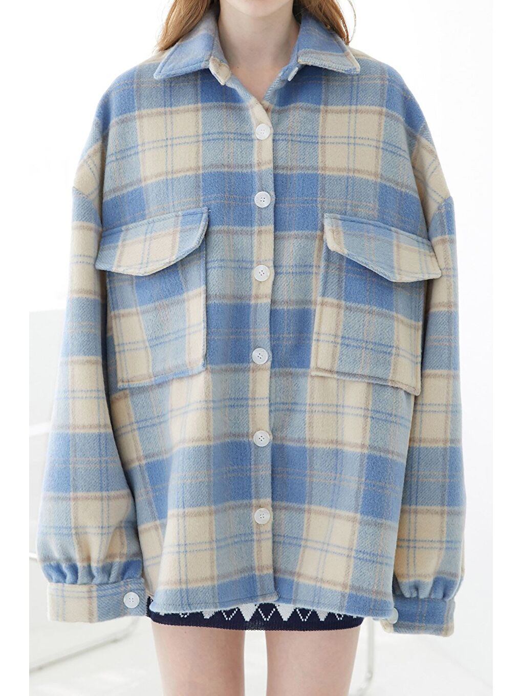 Turkuaz Ekose Ceket Mg042-6