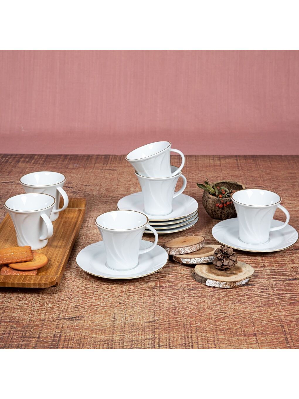 Ekru Soprano 12 Parça 6 Kişilik Çay Takımı