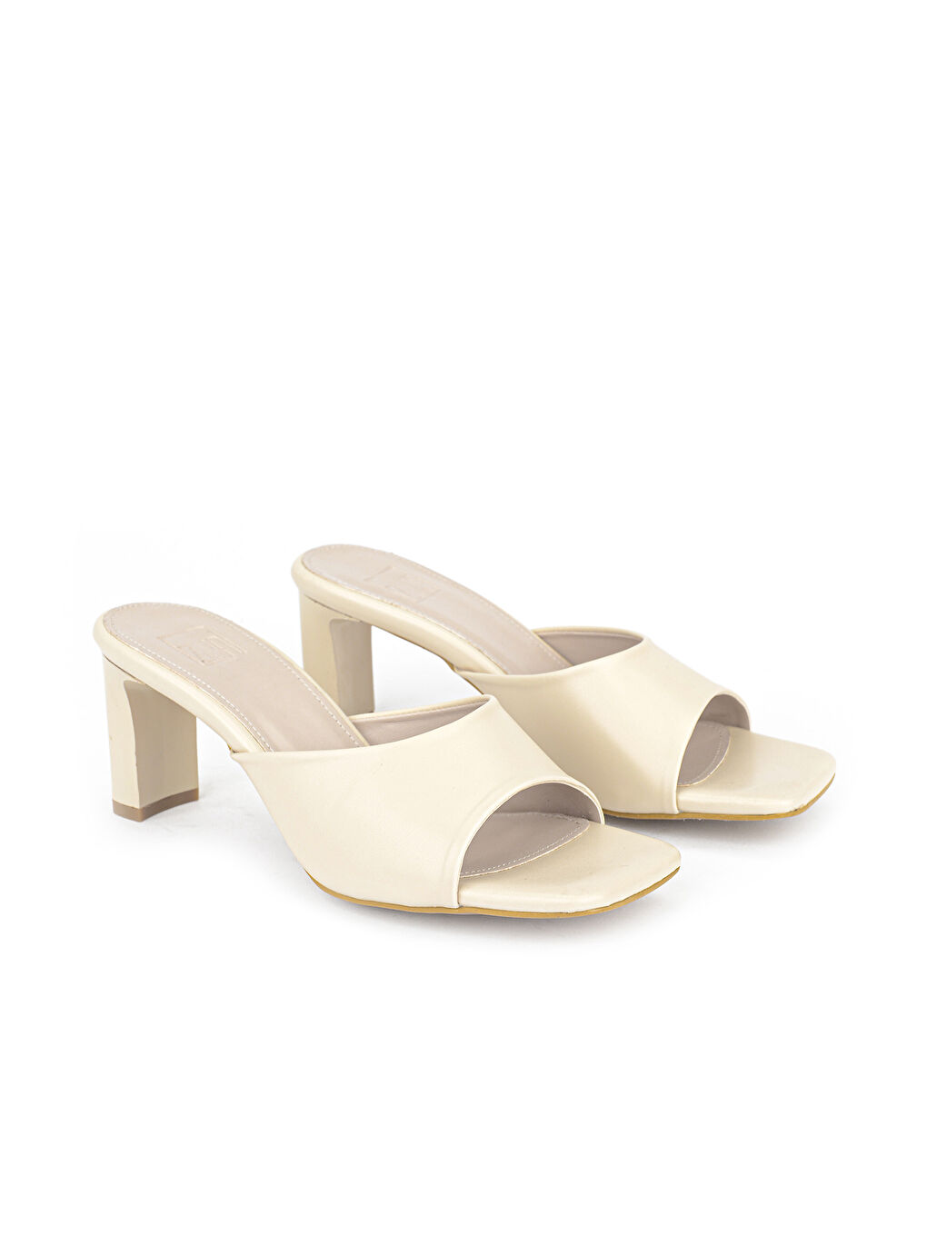 Bej Kadın Topuklu Terlik 161996Z326 Ten-1