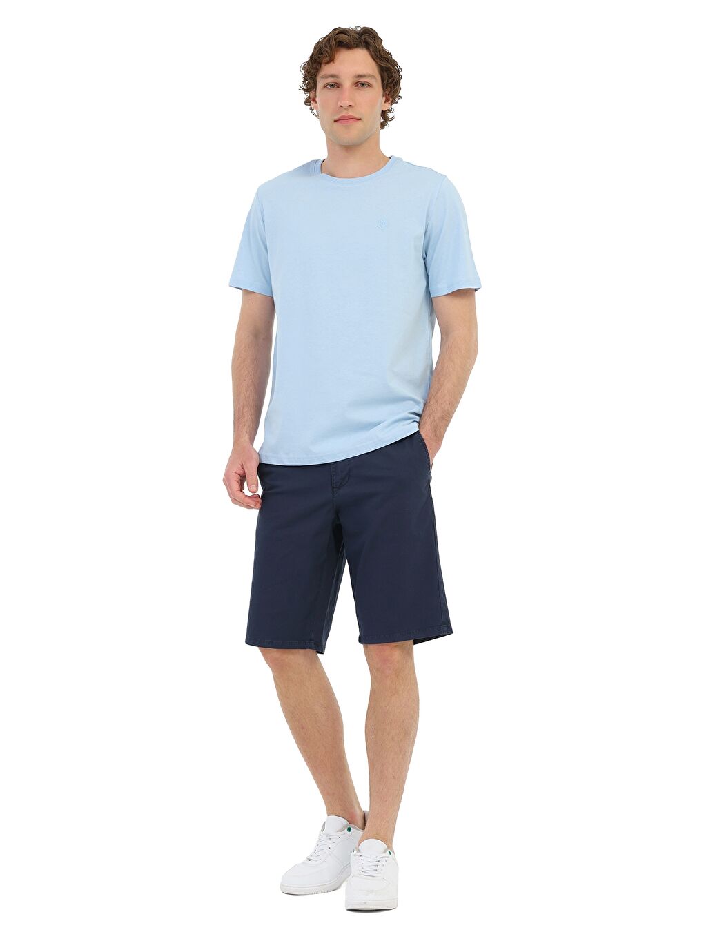 MB CT102 C NK T-SH 6FX Mavi Erkek Kısa Kol T-Shirt-2