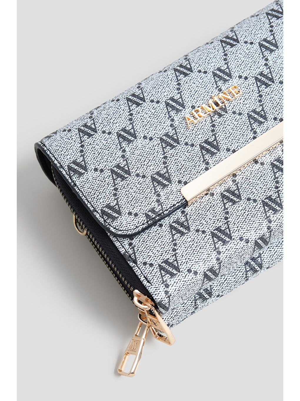 Noktalı Cüzdan El Çantası Gri-1