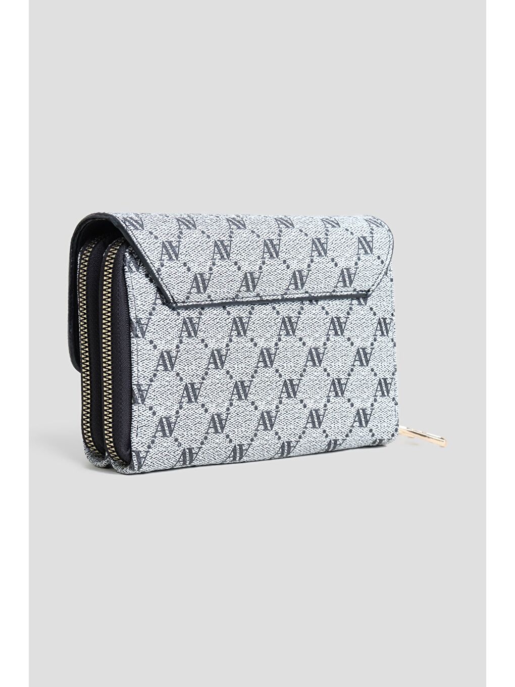 Noktalı Cüzdan El Çantası Gri-3