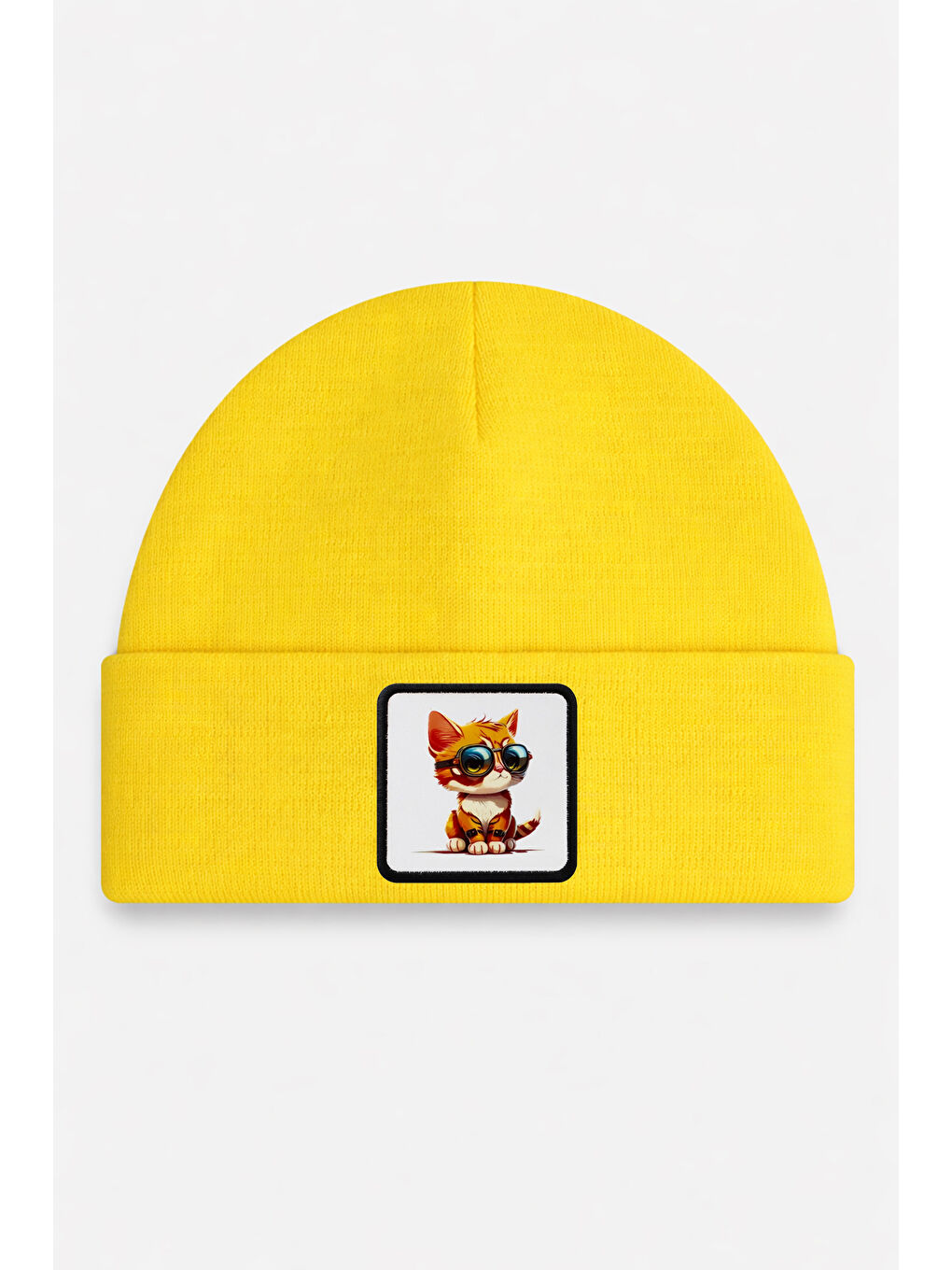 Kedi Logolu Sarı Çocuk Bere-1