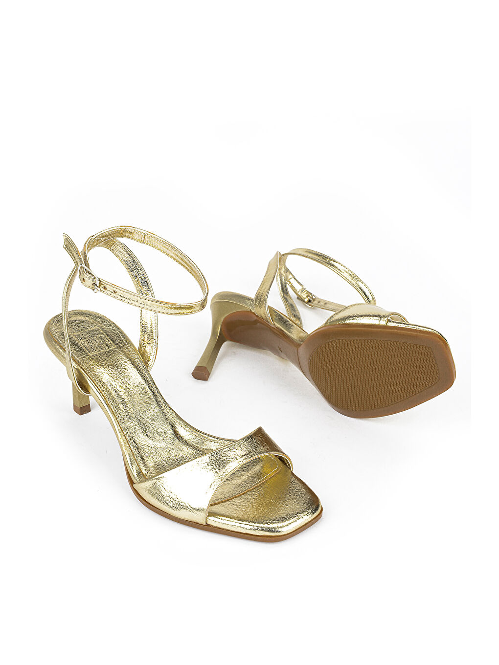 Sarı Kadın Topuklu Ayakkabı 161996Z609 Altın-3