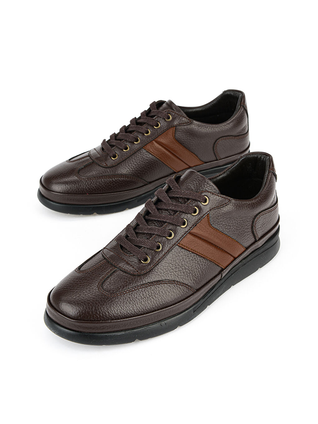 Kahverengi Erkek Hakiki Deri Sneaker 1611002Z650 Kahve-4