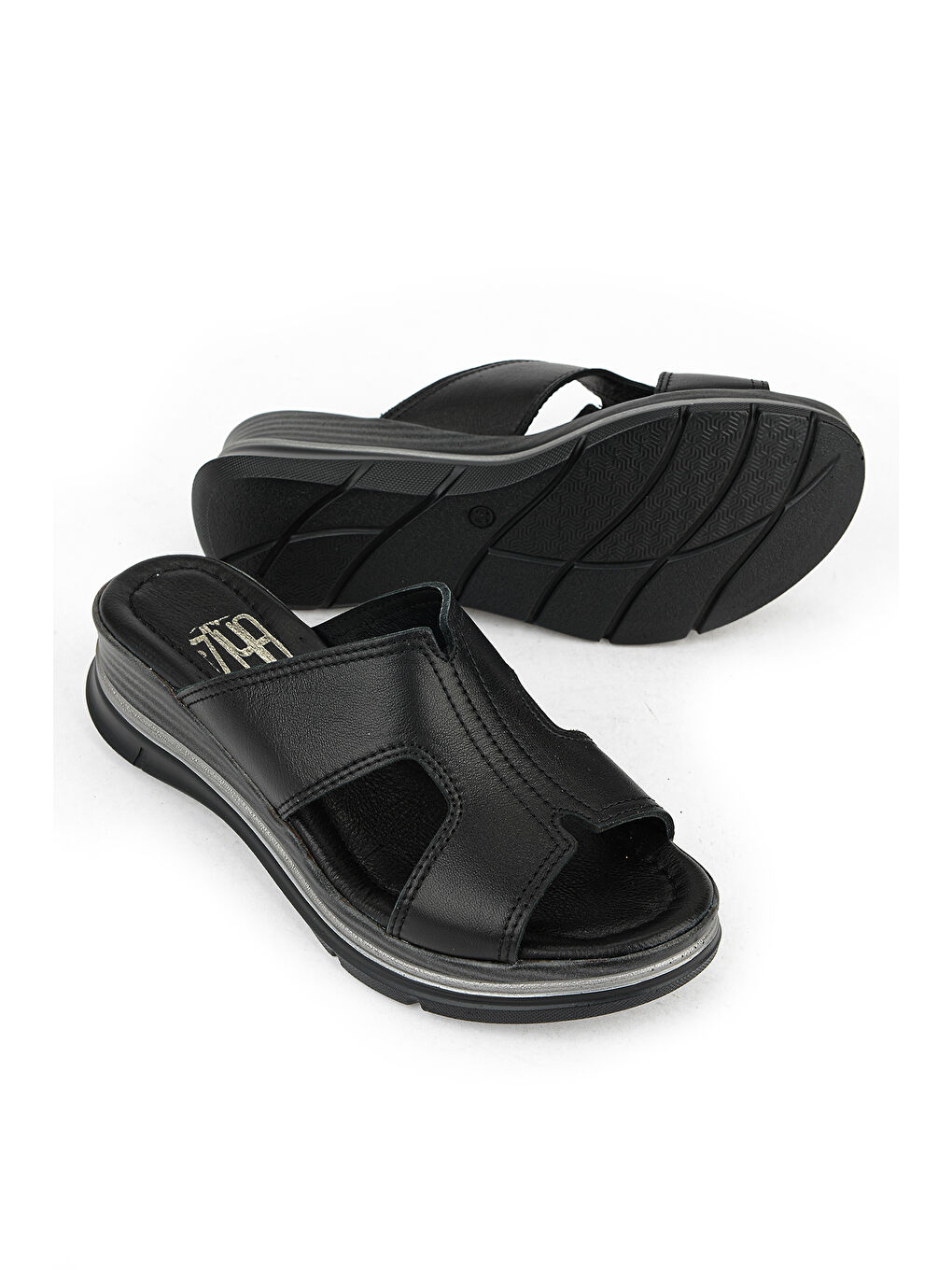 Kadın Hakiki Deri Dolgu Terlik 1611020Z2565 Siyah-3