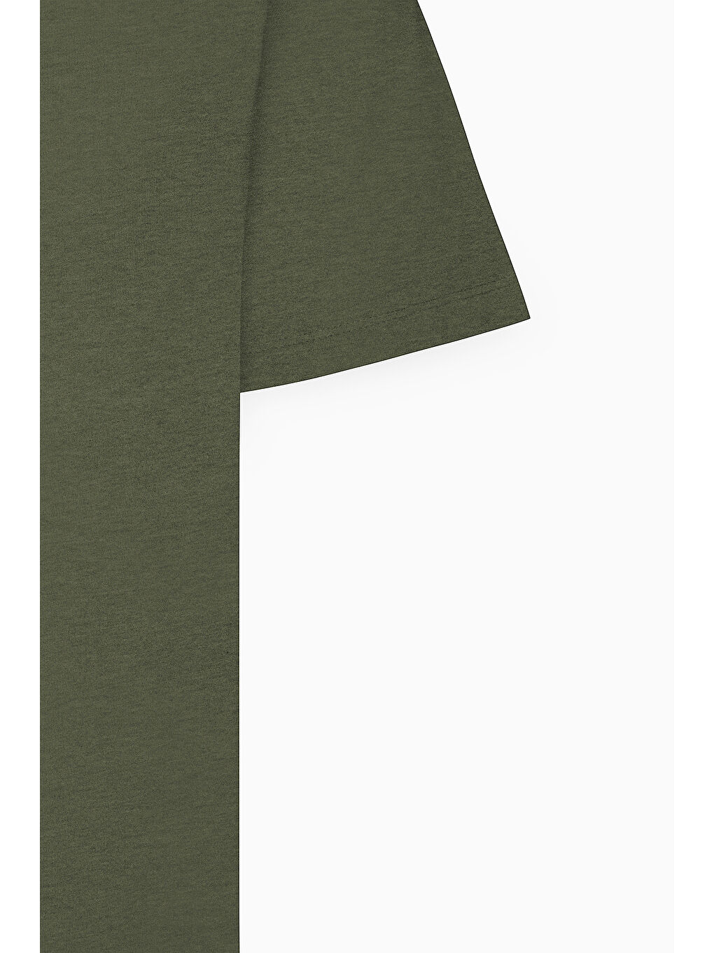 Erkek Haki Normal Kesim Bisiklet Yaka Pamuklu Tişört-6