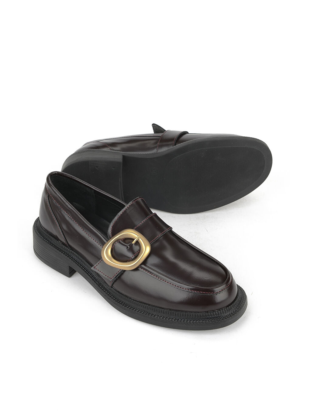 Kadın Hakiki Deri Ayakkabı 153111Z22410 Bordo-3