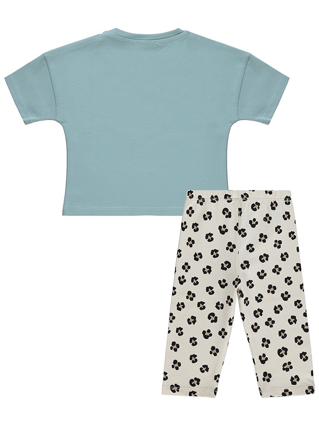 Girls Leopar Ayıcık Desenli 2-5 Yaş Takım - Yeşil-3