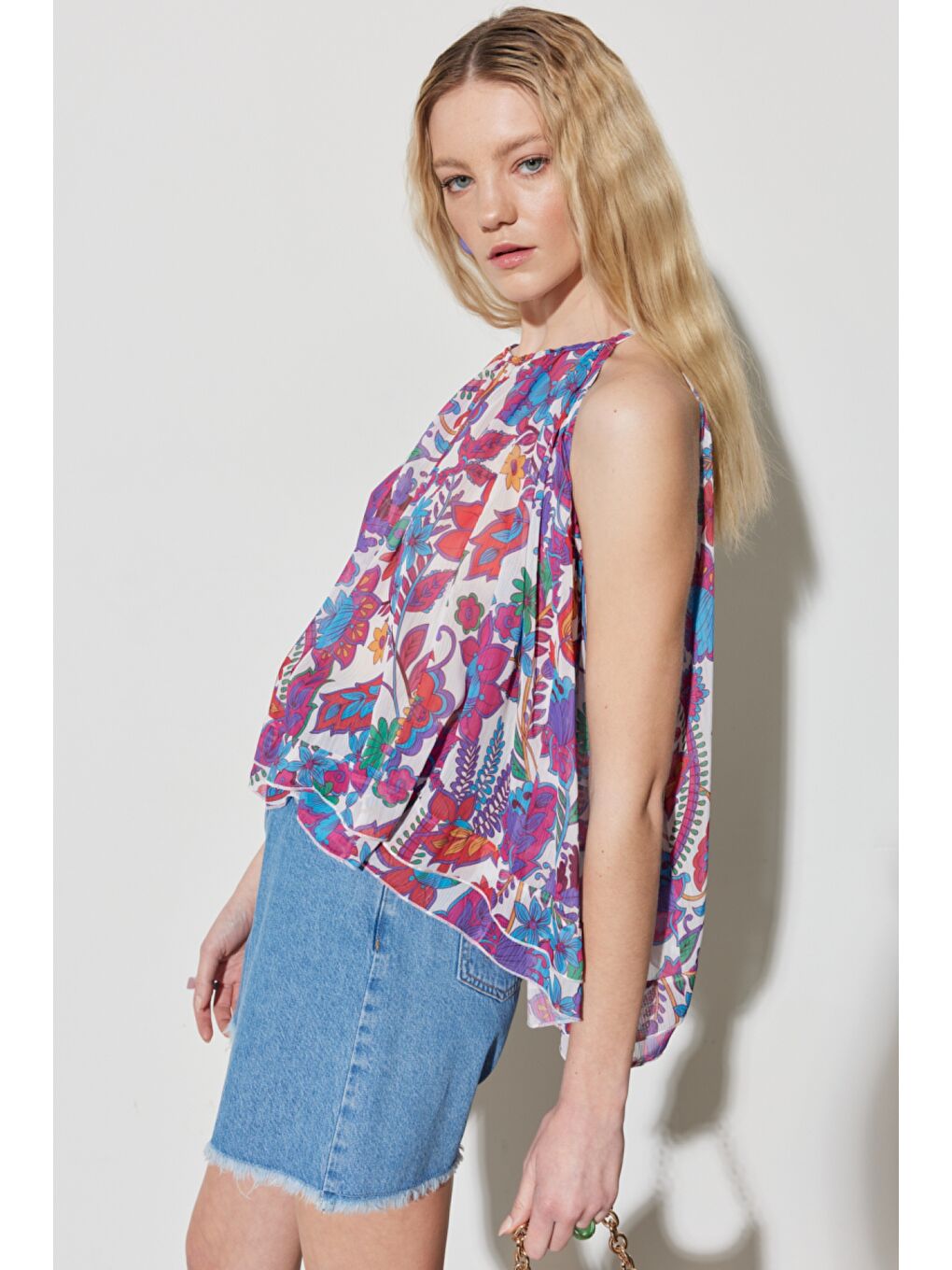 Yeşil Festival Regular Fit Normal Kesim %100 Pamuk Yüksek Bel Jean Jean Şort-3