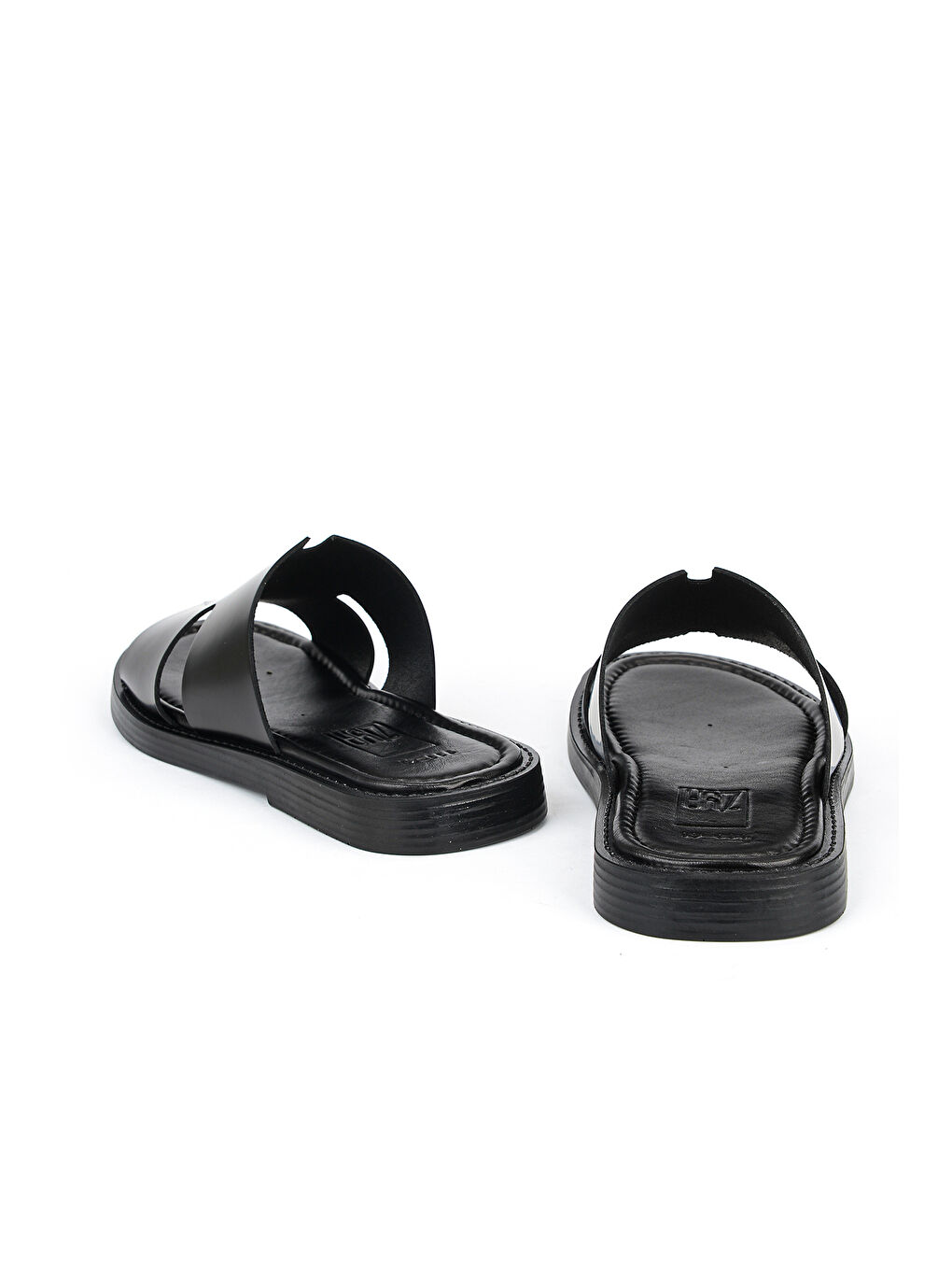 Erkek Hakiki Deri Terlik 1611045ZM111 Siyah-2