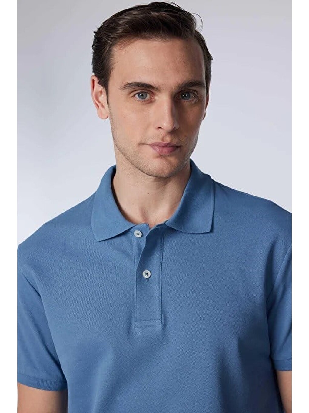 Erkek Slim Fit Dar Kesim Premium Seri %100 Pamuk Yumuşak Dokulu Merserize İndigo Polo Yaka Tişört-2