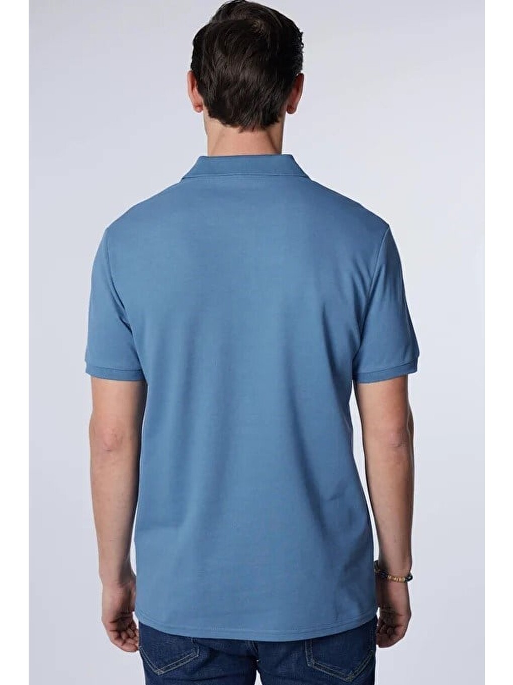 Erkek Slim Fit Dar Kesim Premium Seri %100 Pamuk Yumuşak Dokulu Merserize İndigo Polo Yaka Tişört-4