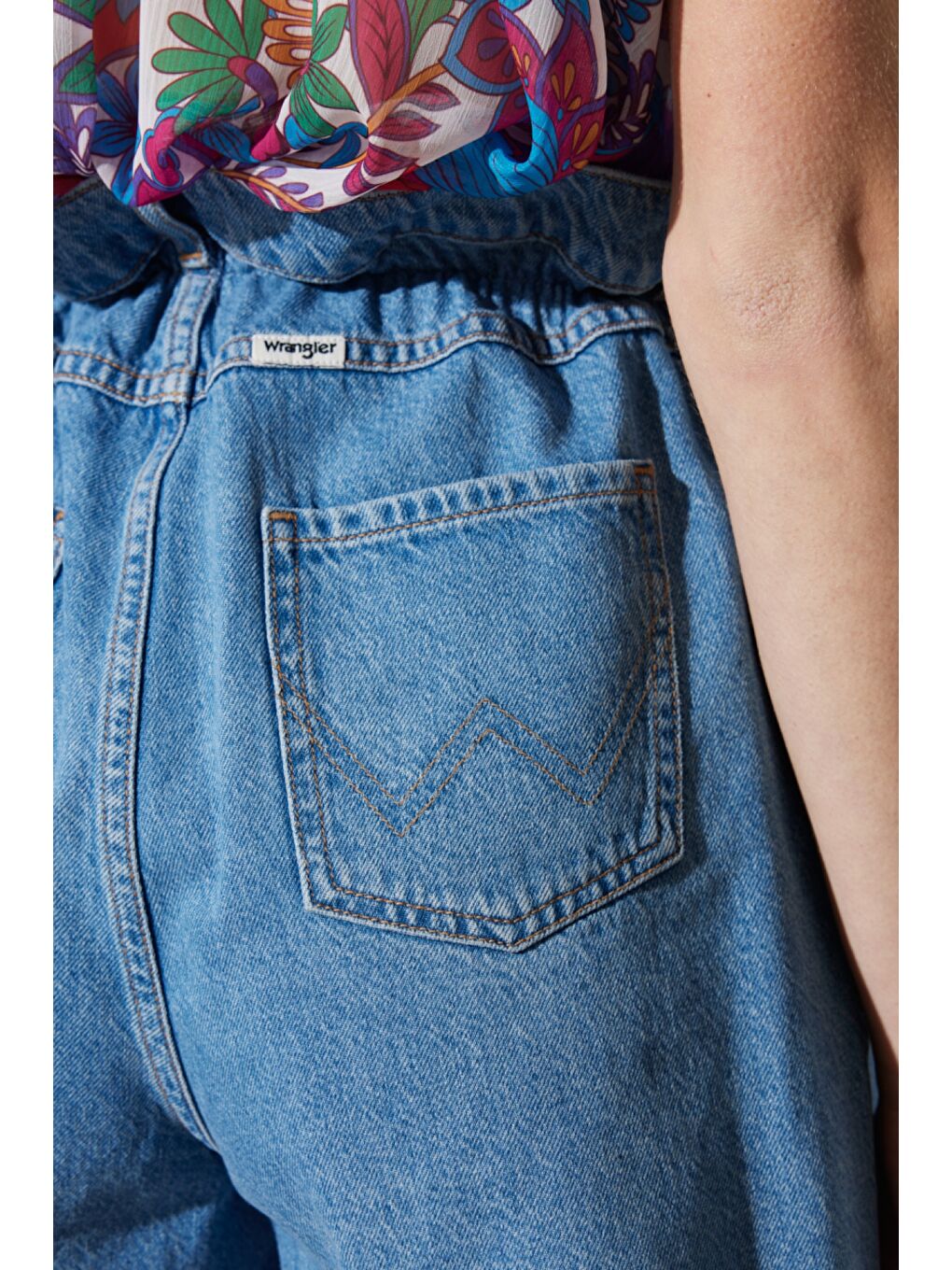 Yeşil Festival Regular Fit Normal Kesim %100 Pamuk Yüksek Bel Jean Jean Şort-5