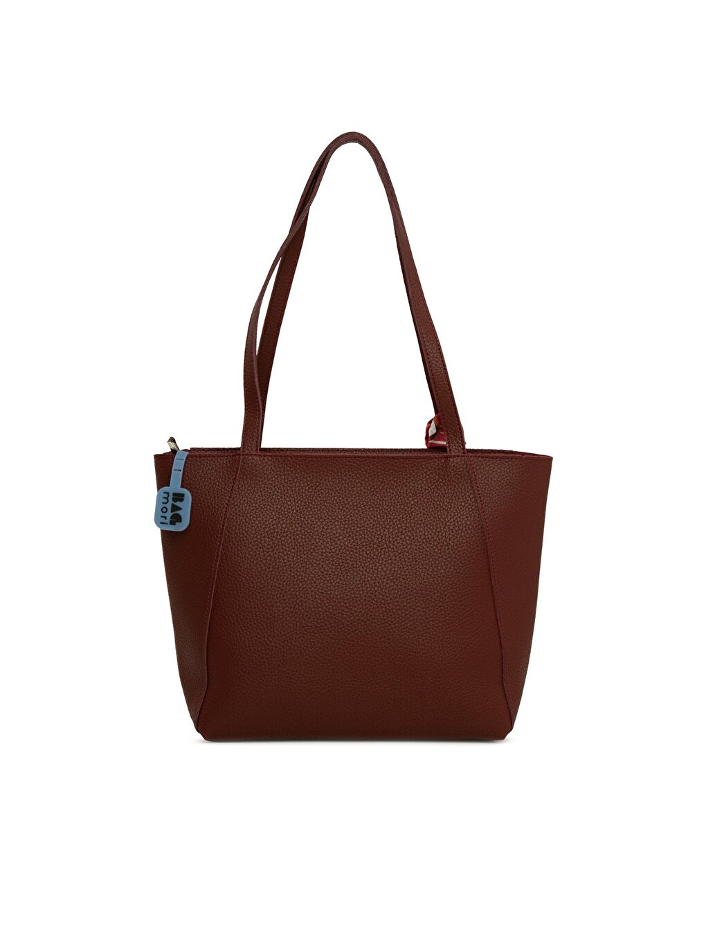 Bordo Üç Bölmeli Şallı Tote Çanta-2