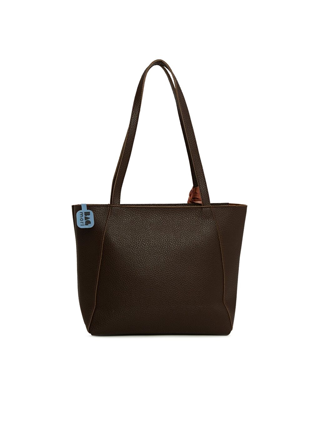 Kahverengi Üç Bölmeli Şallı Tote Çanta-2