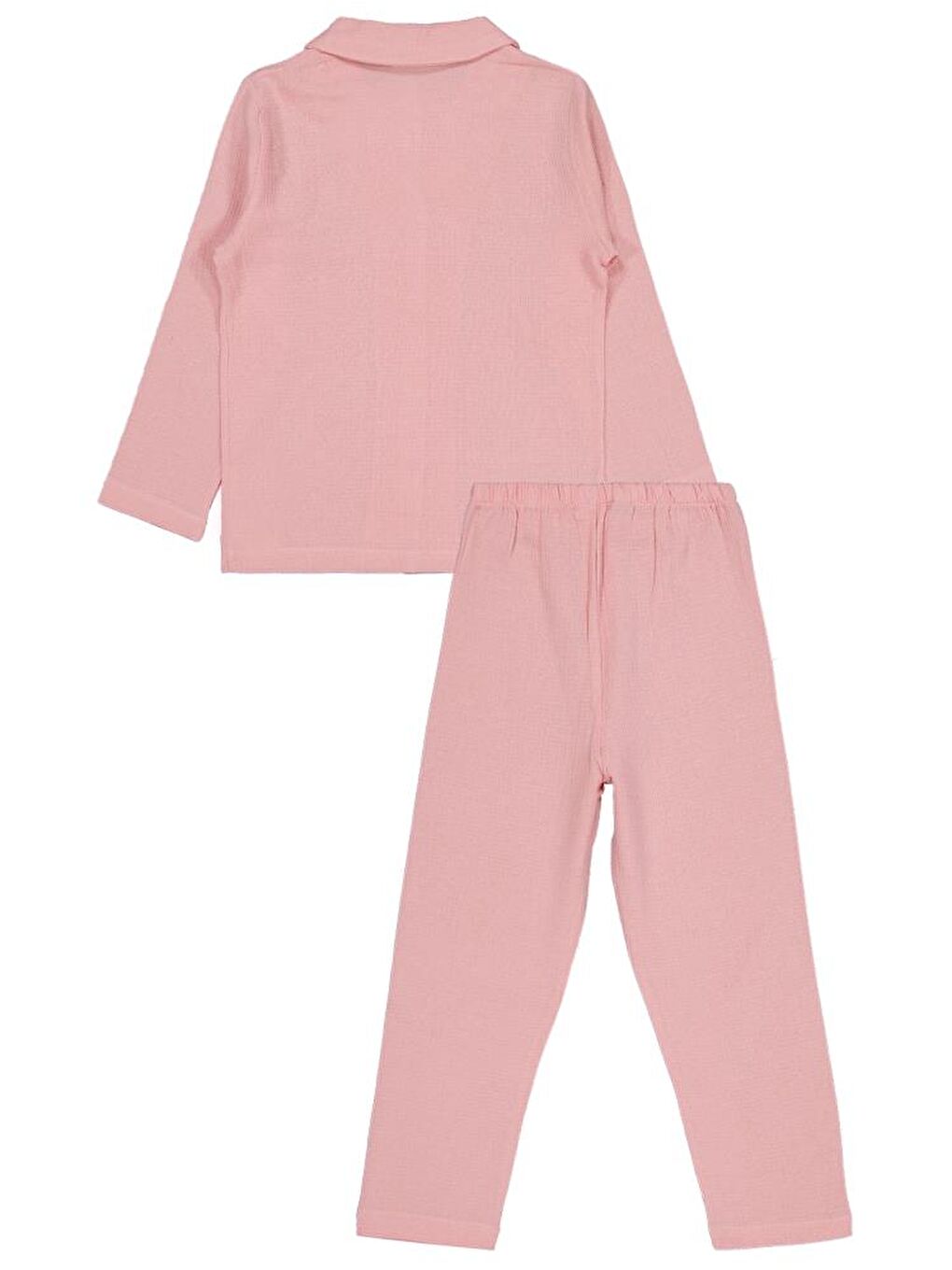 Pembe Girls Düz 6-9 Yaş Pijama Takımı - Pudra 8-9 Yaş-1