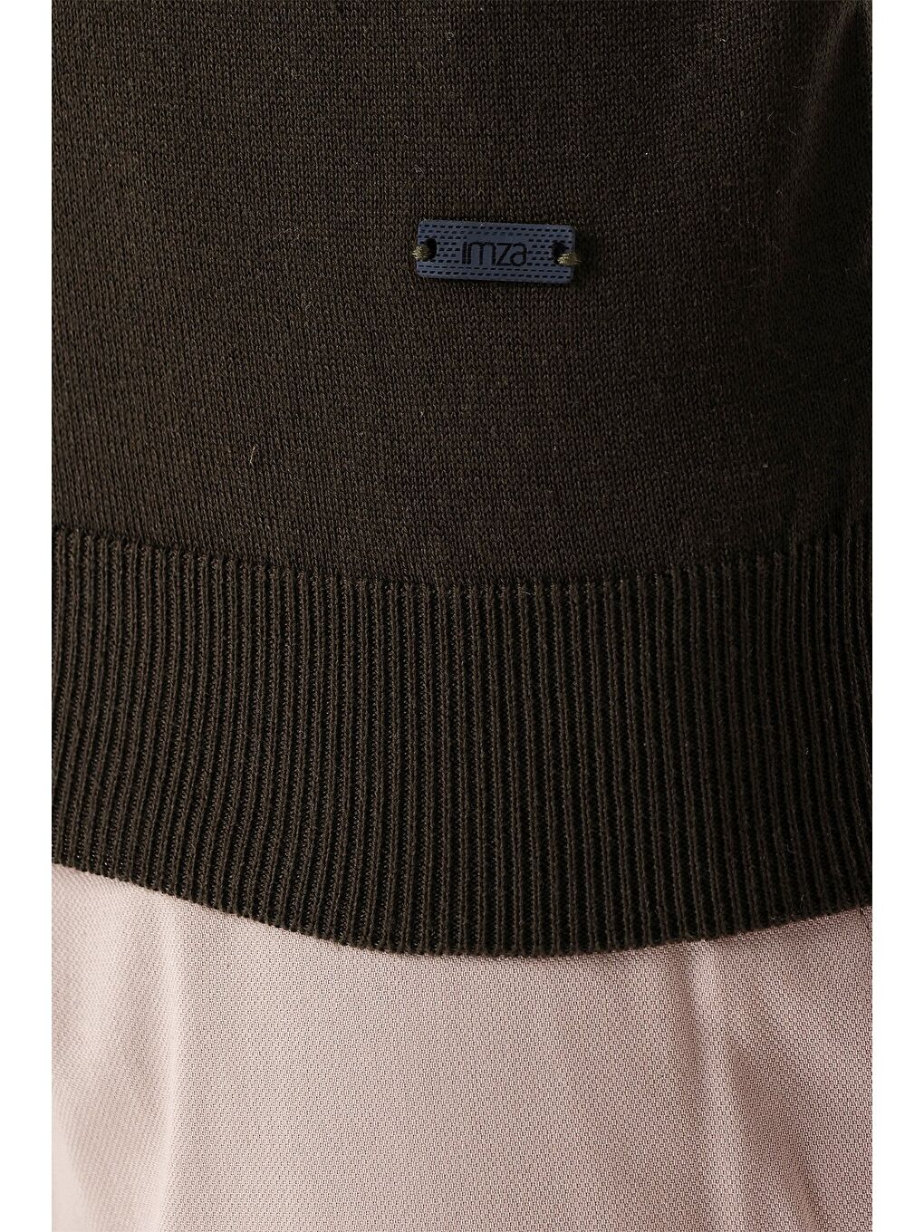 Koyu Haki Uzun Kollu Örme Yarım Balıkçı Yaka Pamuklu Klasik Comfort Fit Triko 1012235001-4