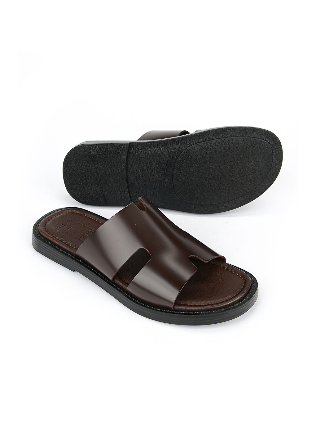 Kahverengi Erkek Hakiki Deri Terlik 1611045ZM111 Kahve-3