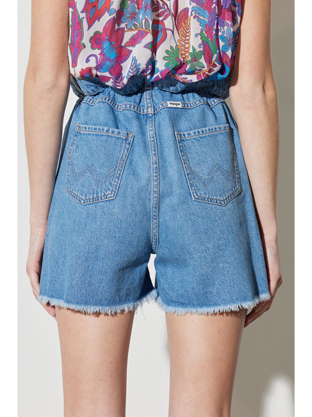 Yeşil Festival Regular Fit Normal Kesim %100 Pamuk Yüksek Bel Jean Jean Şort-6