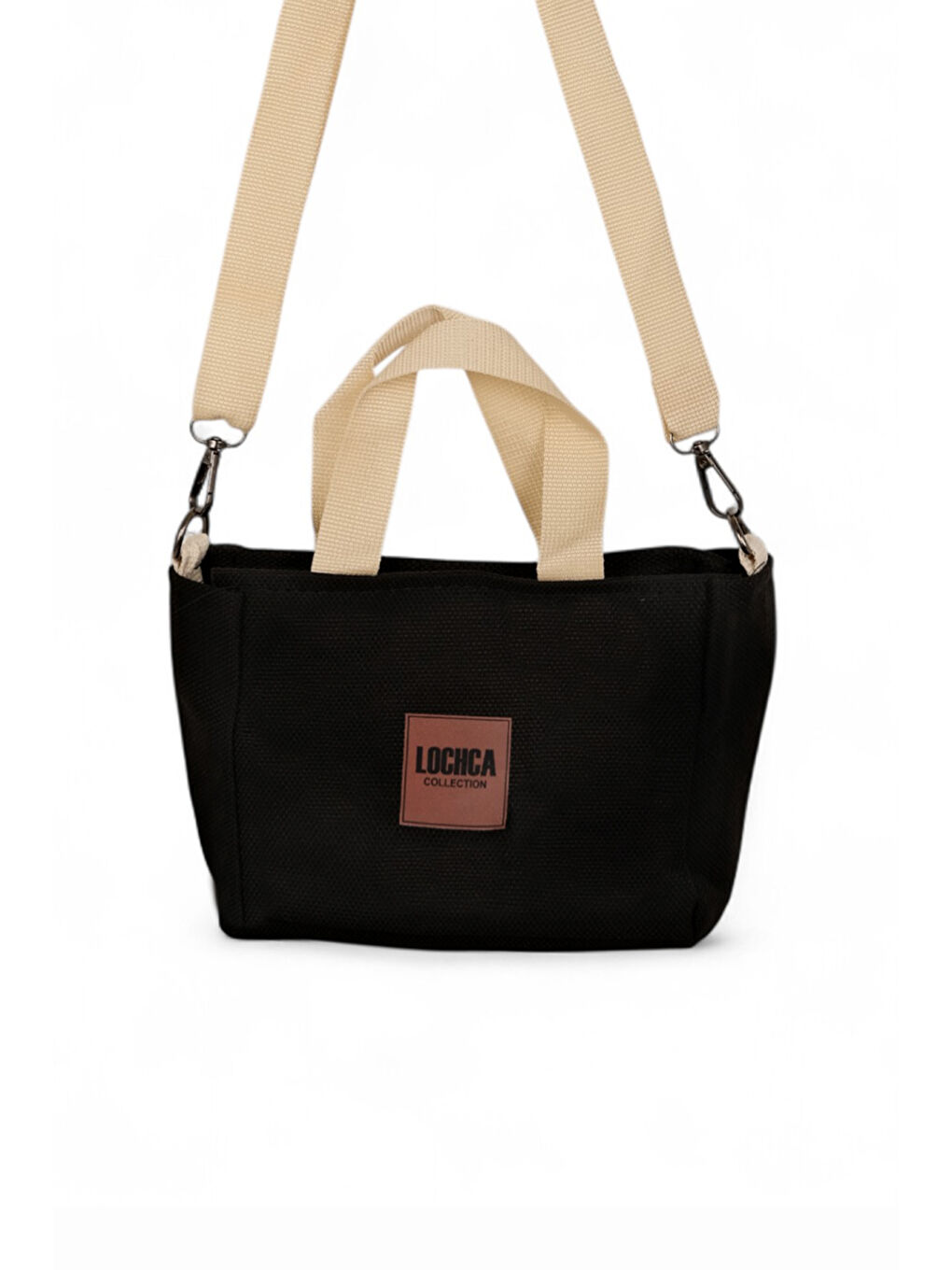 Kadın Siyah Tekstil Askılı El ve Omuz Çantası