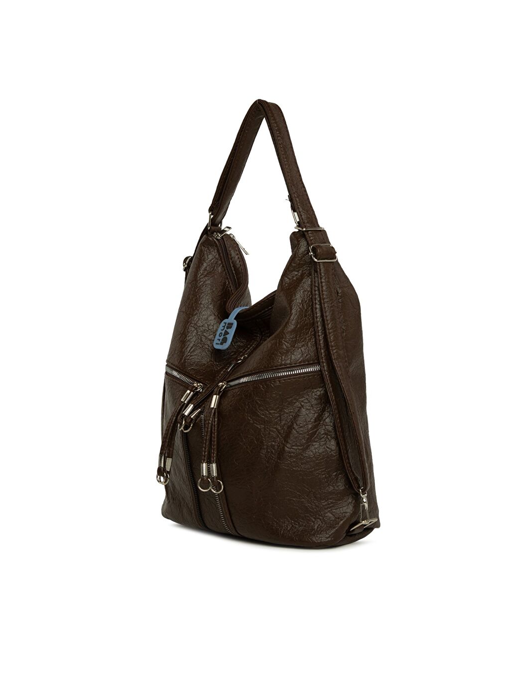 Kahverengi Yumuşak Dokulu Elcik Detaylı Askılı ve Sırt Salaş Çanta-1