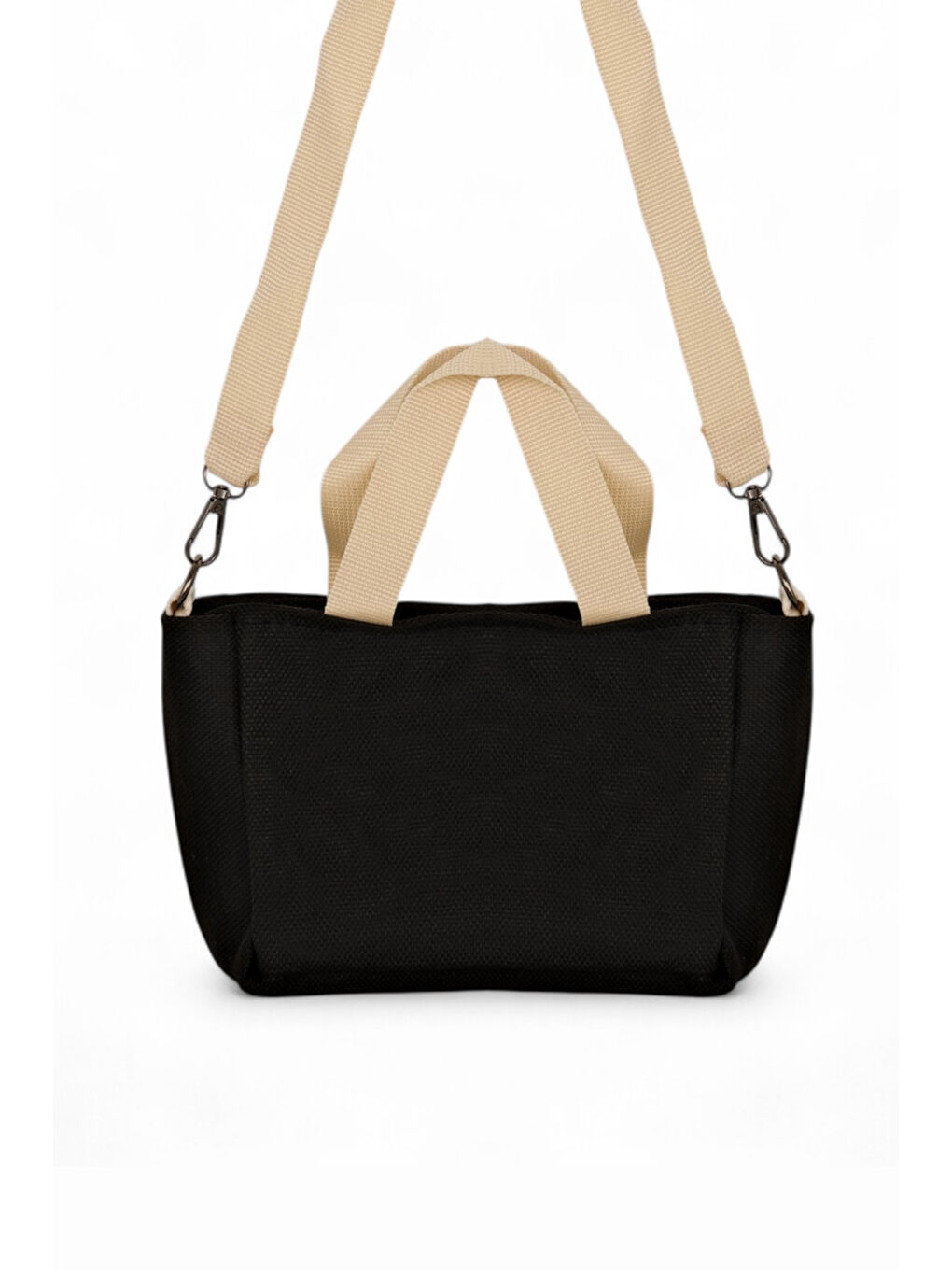 Kadın Siyah Tekstil Askılı El ve Omuz Çantası-2