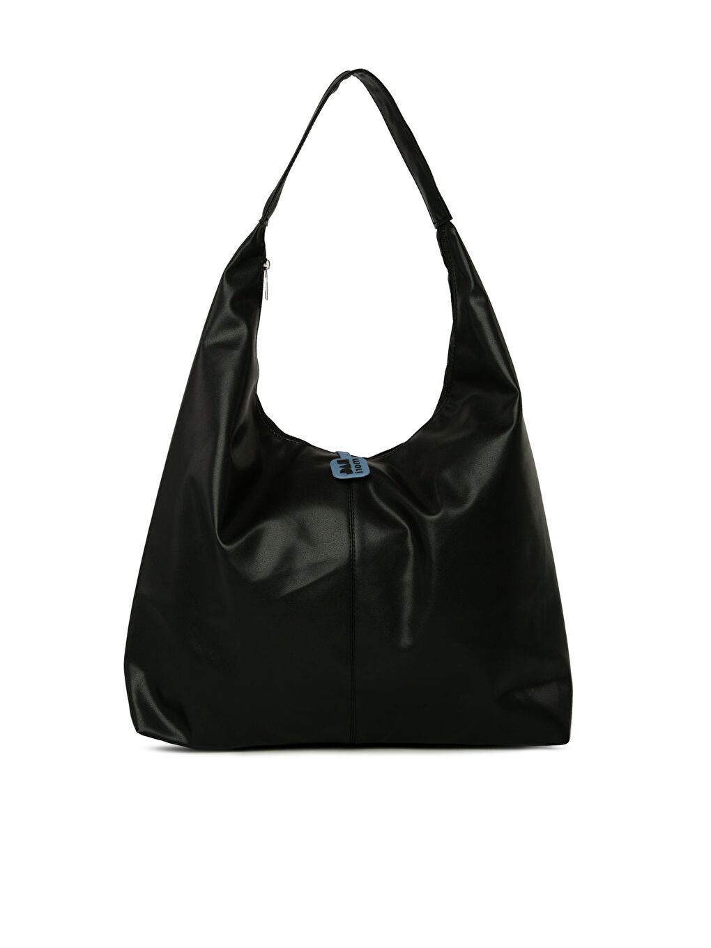 Siyah Yumuşak Dokulu Oval Maxi Boy Omuz Çantası-2