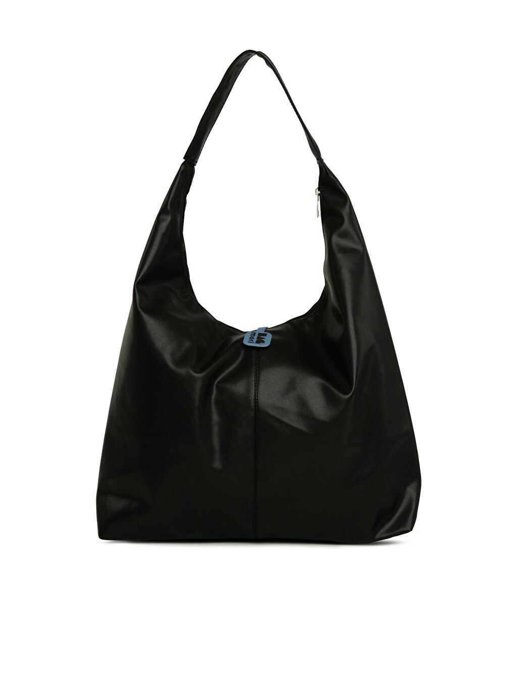 Siyah Yumuşak Dokulu Oval Maxi Boy Omuz Çantası-3