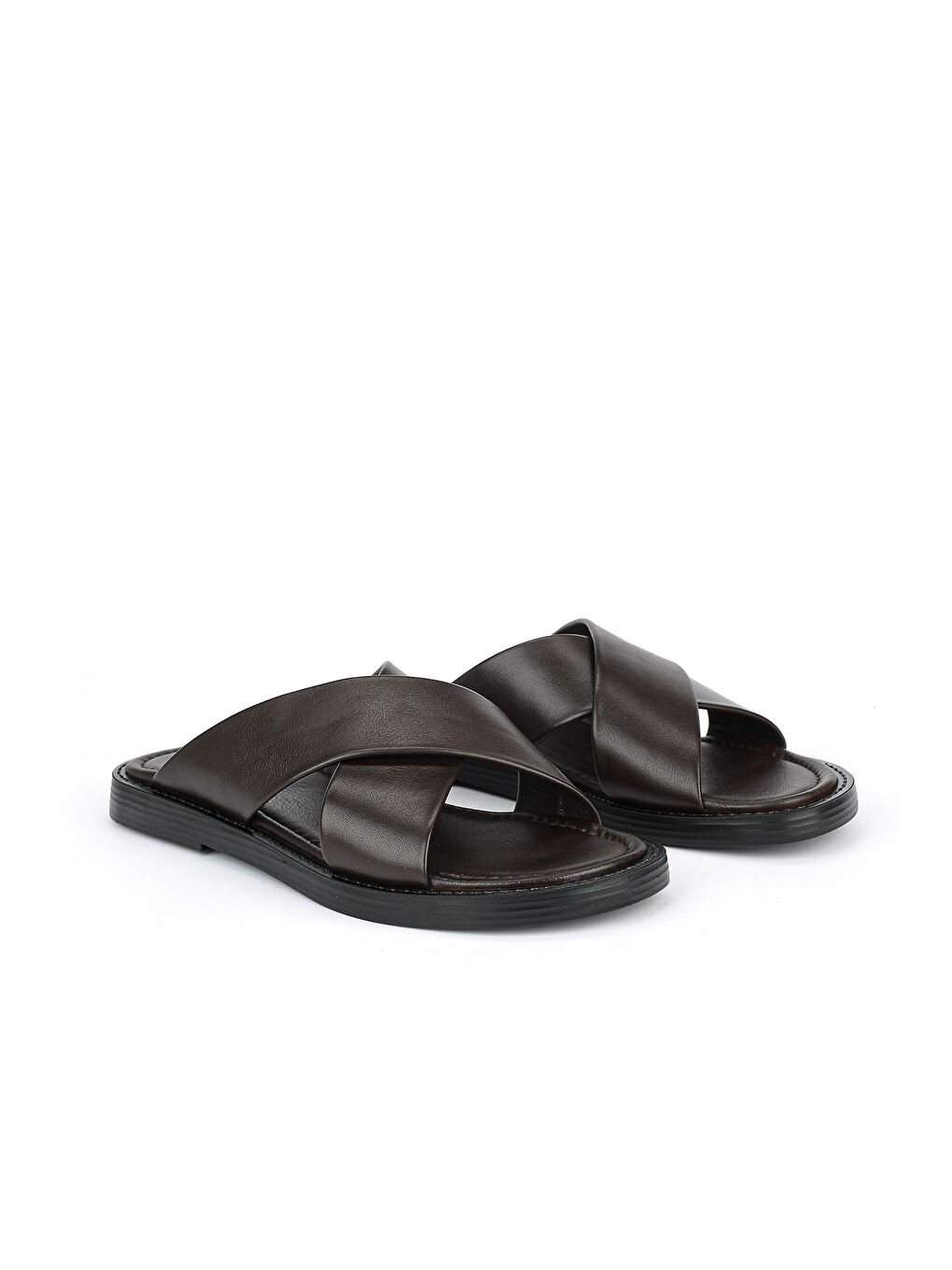 Kahverengi Erkek Hakiki Deri Terlik 1611045ZM153 Kahve-1