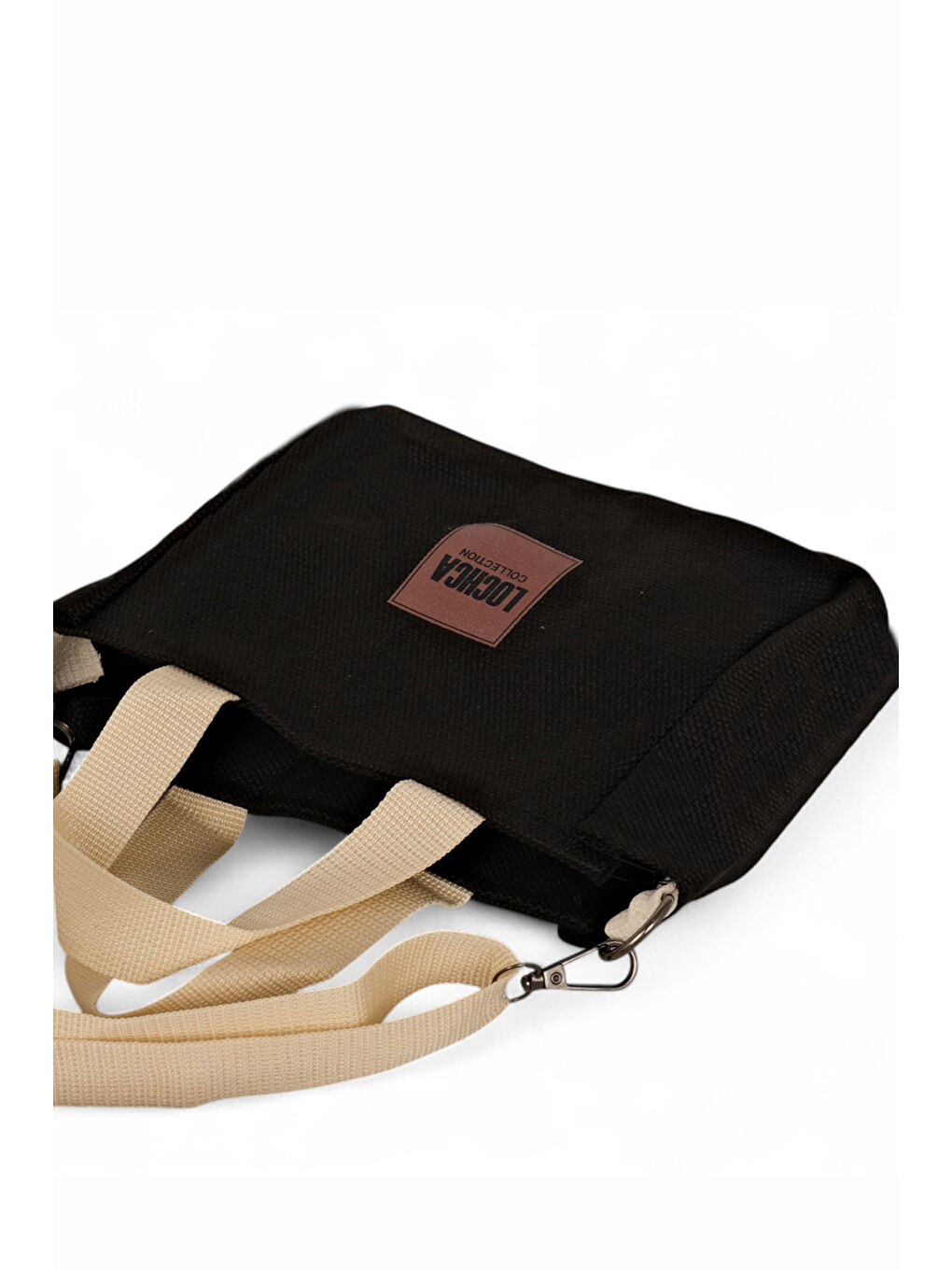 Kadın Siyah Tekstil Askılı El ve Omuz Çantası-3