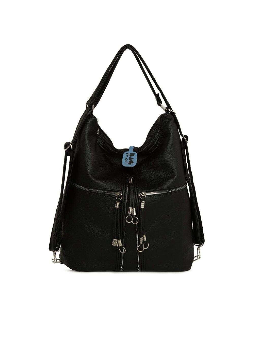 Siyah Yumuşak Dokulu Elcik Detaylı Askılı ve Sırt Salaş Çanta