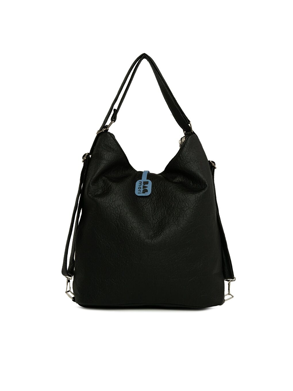 Siyah Yumuşak Dokulu Elcik Detaylı Askılı ve Sırt Salaş Çanta-2