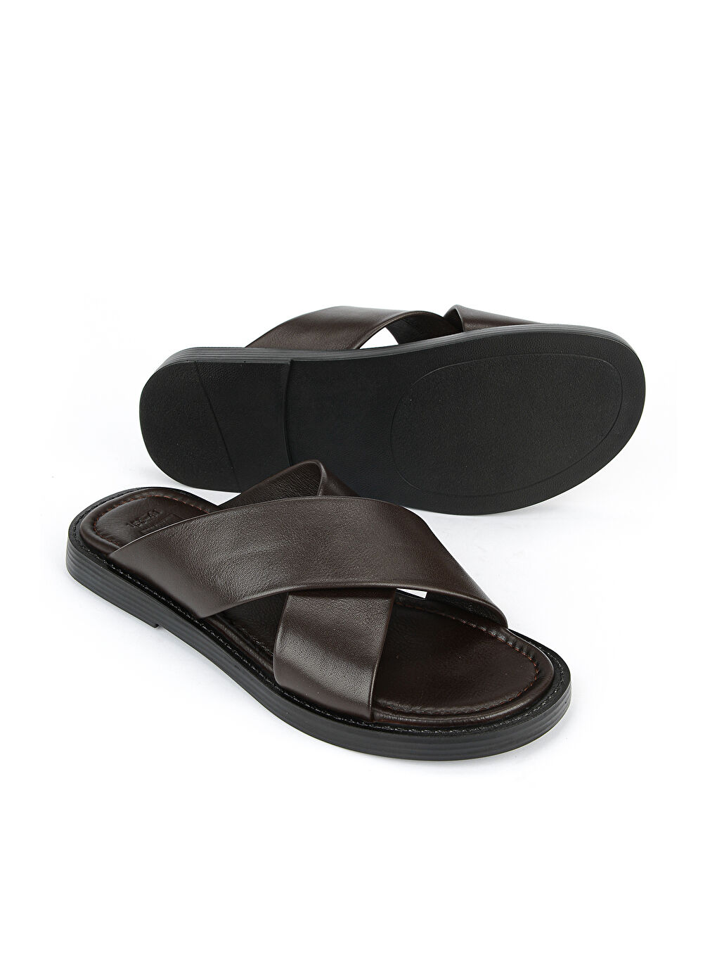 Kahverengi Erkek Hakiki Deri Terlik 1611045ZM153 Kahve-3