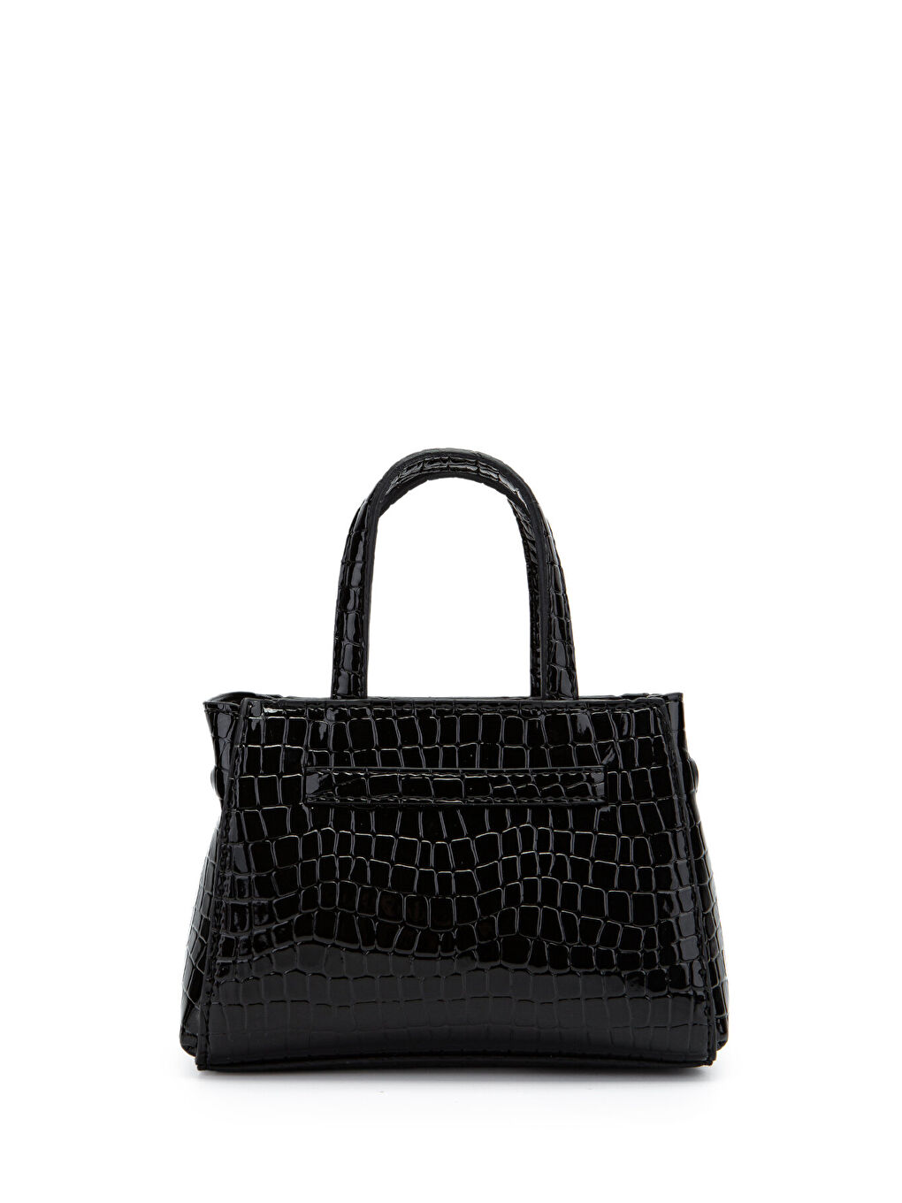 Kemer Detaylı Mini Nadia Kadın Çapraz Çanta Siyah Croco-2
