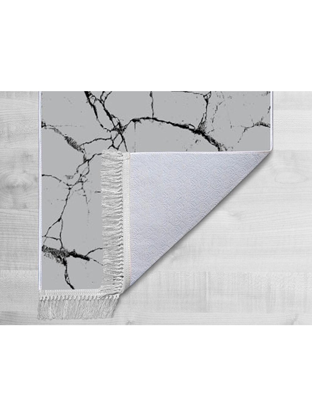 Kaymaz Taban Dijital Baskı Kadife Halı Crack Wall Gri 150x220 Cm-1