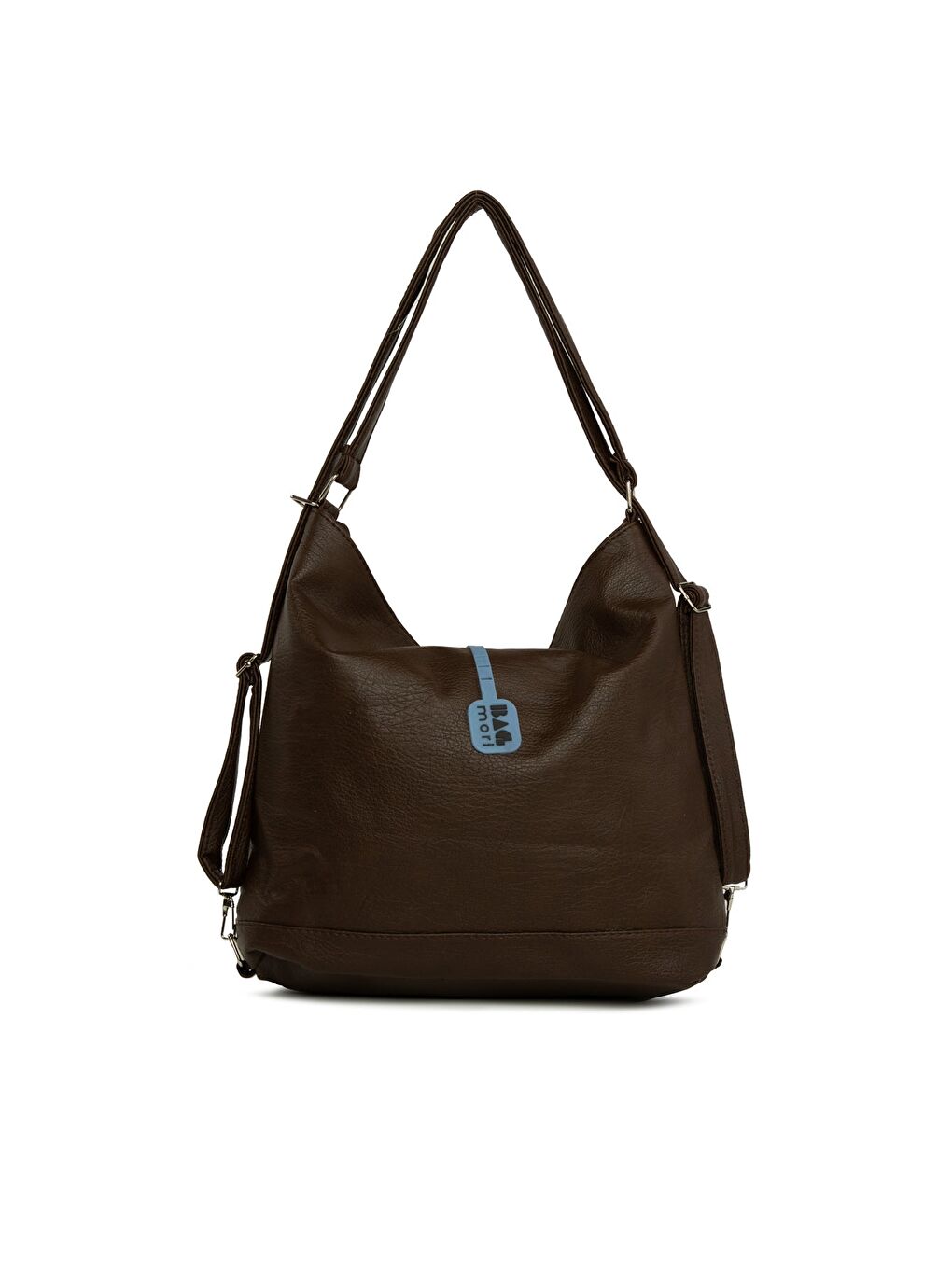 Kahverengi Yumuşak Dokulu Çift Çapraz Fermuarlı Askılı ve Sırt Salaş Çanta-2