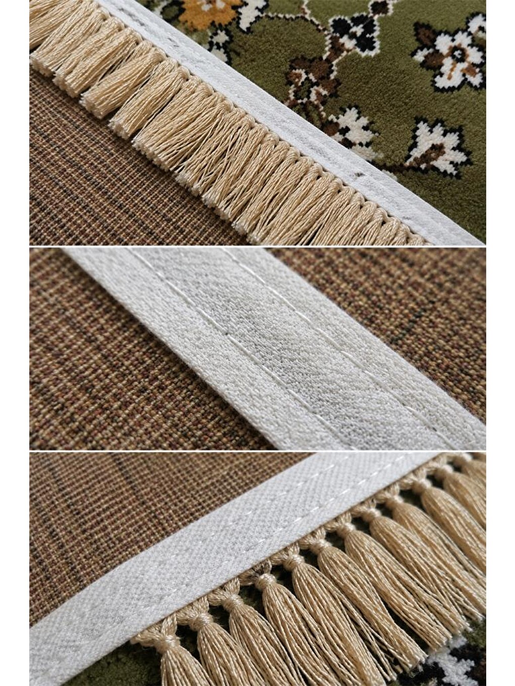 Yeşil Rawza Bambu Halı Seccade 70x110 Cm-1