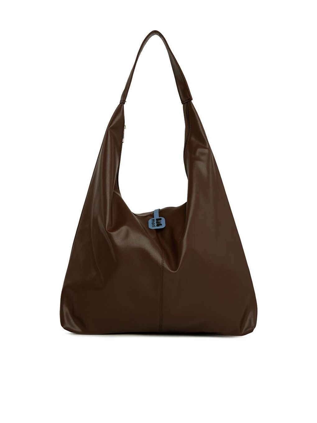 Kahverengi Yumuşak Dokulu Oval Maxi Boy Omuz Çantası